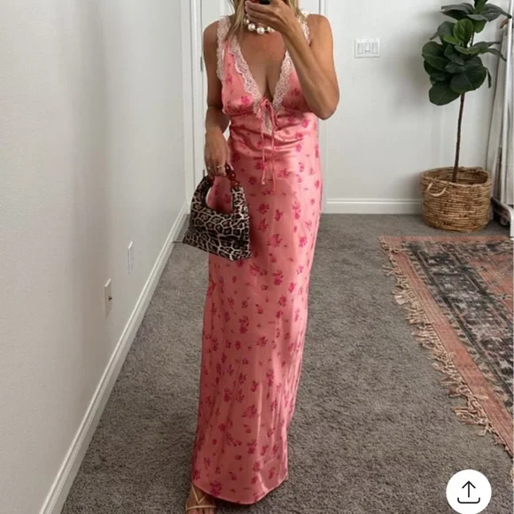 halter dress maxi Petal and Pup Women's Anabelle Neck Lace Abomasnow Women's Summer Long Trouser Inseam:W36 L28 a comfortable band of pink maxi dress women